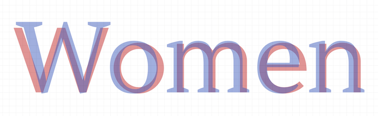 Typography comparison with overlapping words