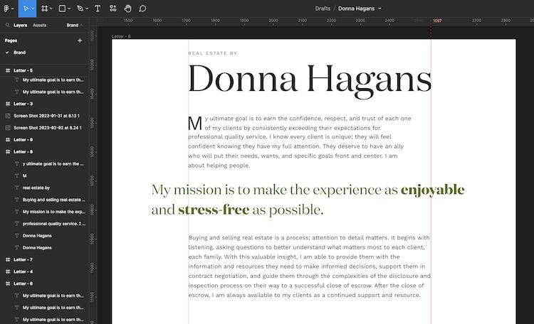 typography in the website mockup screen