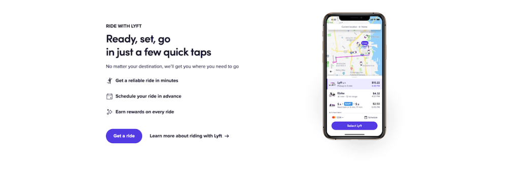 lyft section addressing benefits in design